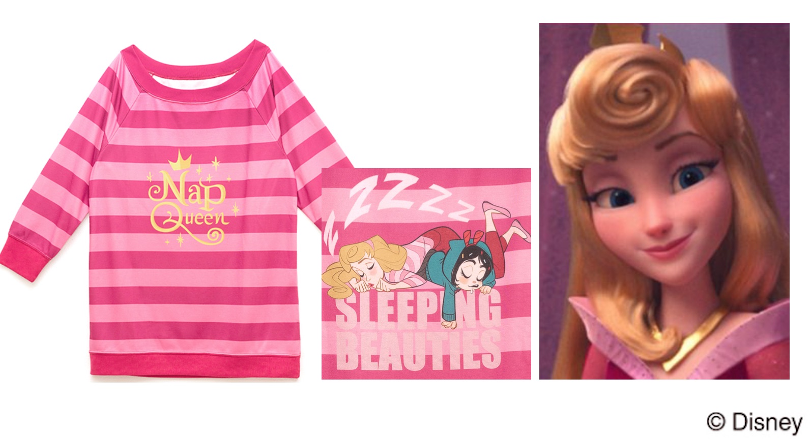 オーロラ（眠れる森の美女）シュガーラッシュオンライン、プリンセスの私服Tシャツに隠された意味って？